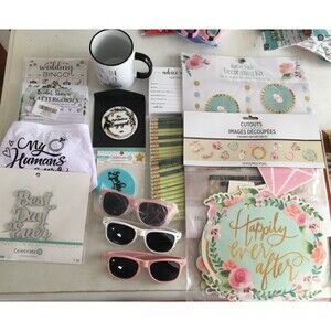 Bridal Shower Lot of 15+ Items, Games, Floral Decor , Mug, Glasses, Pet Bandana